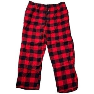 North Pole Trading Co Pajama Pants Mens Sleepwear Size XL Red and Black Plaid